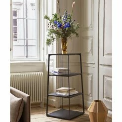 Eiffel Shelf, 2018 -Designer Table Lamps Sales Eiffel Shelf Square 4 layer ink black Bottoms Up Vase L amber BonBon yellow melange