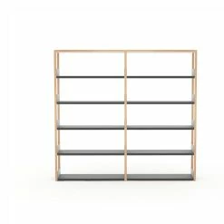 Lap Shelving -Designer Table Lamps Sales High Oak frame with black metal Large Display