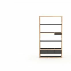 Lap Shelving -Designer Table Lamps Sales High Oak frame with black metal Small Storage