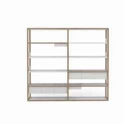 Lap Shelving -Designer Table Lamps Sales High Oak frame with white metal Large Storage 2778fe11 9e43 4121 b8c0 9bff50858a16