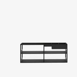 Lap Shelving -Designer Table Lamps Sales Low Black frame with black metal Large 1xDisplay and 1xSt