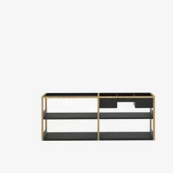 Lap Shelving -Designer Table Lamps Sales Low Oak frame with black metal Large 1xDisplay and 1xSt