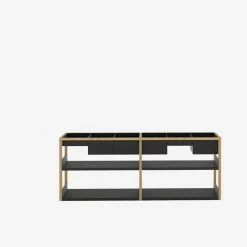 Lap Shelving -Designer Table Lamps Sales Low Oak frame with black metal Large Storage