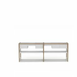 Lap Shelving -Designer Table Lamps Sales Low Oak frame with white metal Small Storage be2b6446 8068 45a9 b6c6 30f6e3461342
