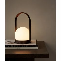 Carrie Table Lamp, Leather -Designer Table Lamps Sales menu norm architects carrie table lamp leather brushed brass 8