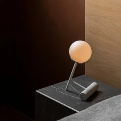 Phare LED Lamp, 2018 -Designer Table Lamps Sales menu stanislaw czarnocki phare table lamp light grey on plinth tall