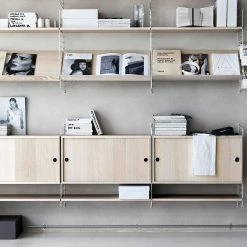 String Magazine Wood Shelf, 1949 -Designer Table Lamps Sales string system wood magazine shelf3