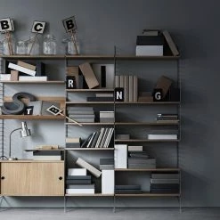 String Magazine Wood Shelf, 1949 -Designer Table Lamps Sales string system wood magazine shelf4