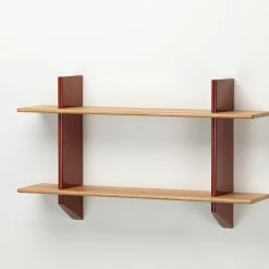 Rayonnage Mural Shelf, 1936 -Designer Table Lamps Sales twentytwentyone vitra jean prouve royannage mural japanese red dark solid oak 2